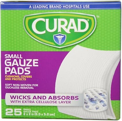 Amazon Com Curad Small Gauze Pads 2 X 2 25 Ea Pack Of 2 Health Personal Care