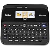 Brother P-Touch Label Maker, PC-Connectable Labeler, PTD600, Color Display, High-Resolution PC Printing, Black, Black/Gray