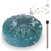BABORUI Rain Drum for Outside Garden - Upgraded Non Waterlogging Rain Drums for Outside when It Rains, 3 Inches 6 Notes Steel Tongue Drum Rain Chime, Mini Outdoor Rain Drum Instrument(Malachite)