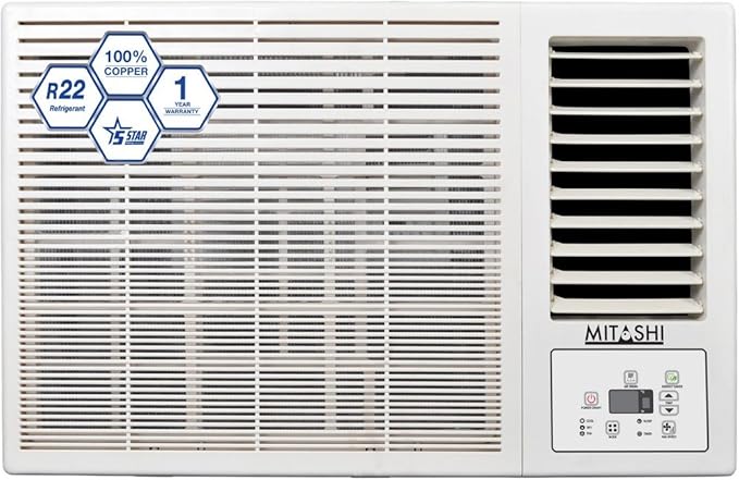 Mitashi 1.5 Ton 5 Star Window AC (Copper, MiWAC155v35, White)