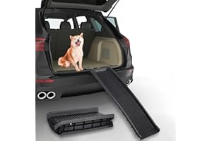 LIVINGbasics Folding Pet Ramp, 61 Inch Lightweight Portable Dog and Cat Ramp Great for Cars Trucks and SUVs