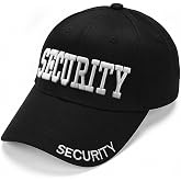 Bequemhaus Security Hat Security Guard Hats Cap Embroidery Adjustable Size Baseball Caps Police FBI SWAT Cosplay Accessory