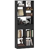 HOMCOM 63" Tall Bookshelf with Drawer, Freestanding Bookcase with Open Shelves, Shelving Unit, Display Rack for Bedroom, Livi