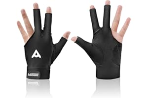 AsbaSweet 3-Finger Billiard Gloves for Left Hand, Anti-Slip Silicone Grip, Breathable Lycra & Double-Stitched Design, Comfortable Snooker & Cue Sport Gloves for Men & Women