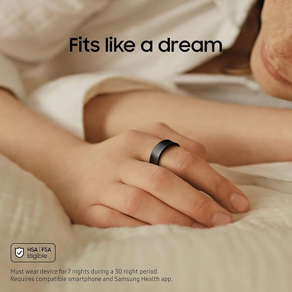 SAMSUNG GALAXY RING, AI SMART RING, SIZE FIRST W/SIZING KIT, NO APP SUBSCRIPTION, FITNESS MONITOR, SLEEP TRACKER, UP TO 7-DAY BATTERY, SIZE 12, TITANIUM BLACK [US VERSION, 1YR MANUFACTURER WARRANTY]