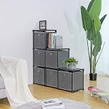 SONGMICS Ladder Storage Unit 6 Cubes with Boxes DIY Closet Organiser view 2