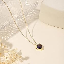 February Birthstone Necklace for Women 14K Gold