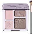 Lilyloria Face Highlighter Contour Shading Palette Sculpting Long-lasting Pressed Powder Smooth Matte Shimmer Finish Makeup for Cool Toned Skin
