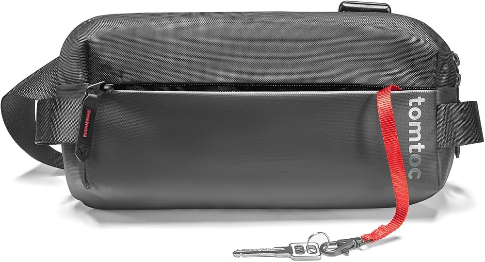 tomtoc Compact EDC Sling Bag Black, 3L Crossbody for Switch iPad Mini 7