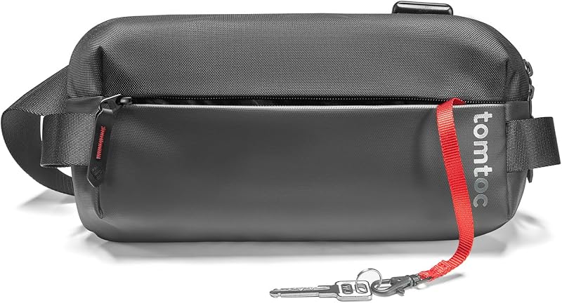 tomtoc Compact EDC Sling Bag Black, 3L Crossbody for Switch iPad Mini 7