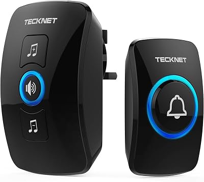 TECKNET Wireless Doorbell IP65 Waterproof 1300ft 60 Chimes 5 Volume