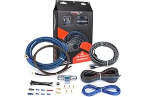 TOPSTRONGGEAR 8 Gauge Amp Kit CCA Car Audio Amplifier Wiring Kit with RCA Cables, 60A Fuse, 20ft Power Cable – 8 AWG Complete Amplifier Subwoofer Installation Kit for Car, Truck, Marine Stereo Systems
