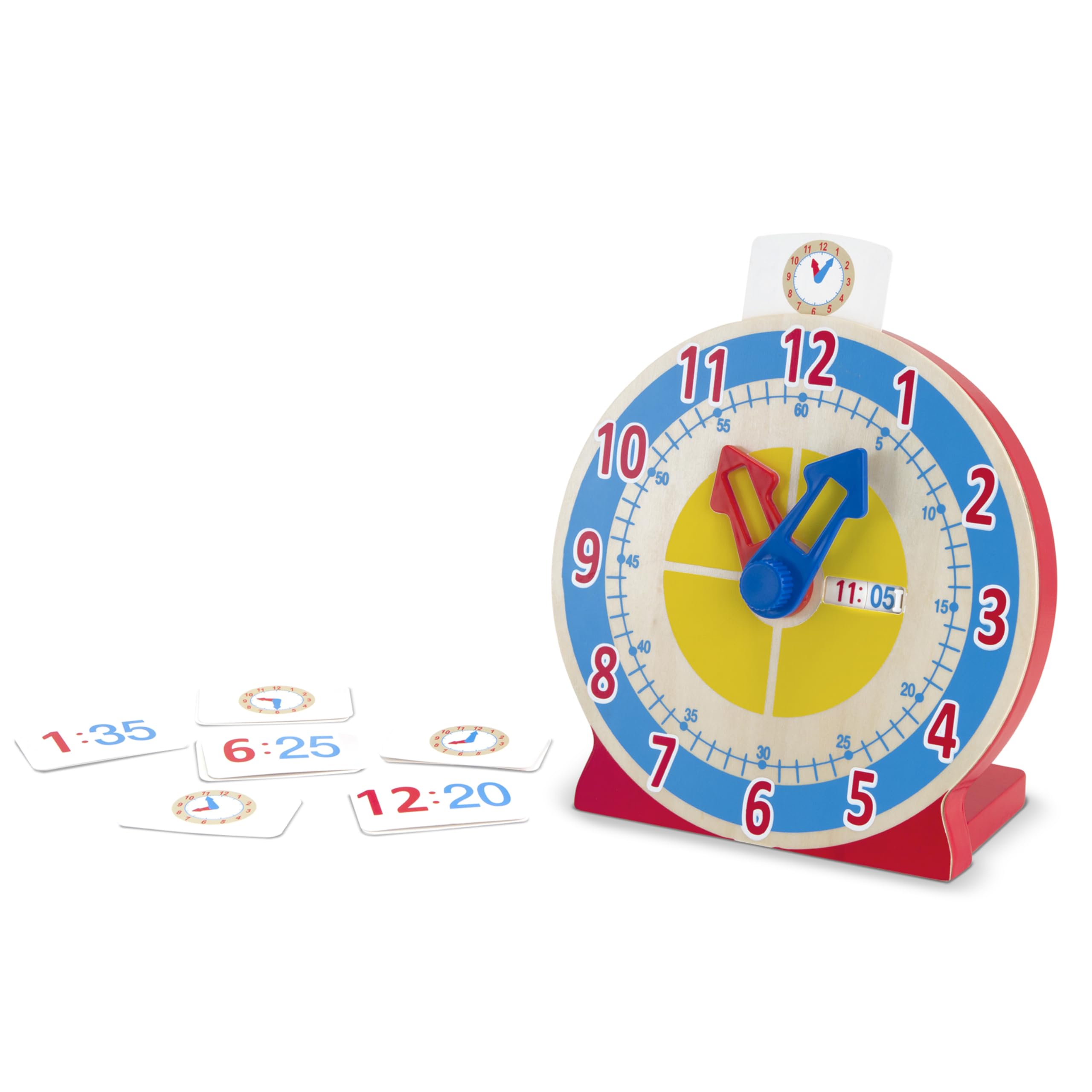 Melissa & Doug Turn & Tell Wooden Clock - Educational Toy with 12+ Reversible Time Cards