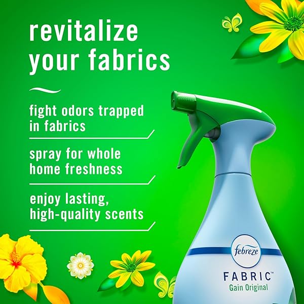 FEBREZE ODOR-FIGHTING FABRIC REFRESHER WITH GAIN, ORIGINAL, 16.9 FL OZ, PACK OF 2