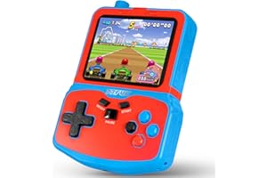 SNONBROS Portable Video Game Console for Kids, 220 Built-in Classic Retro Games, Handheld Plug & Play Player with 3.5'' IPS Screen, Rechargeable Travel Toy Birthday Gift for Boys & Girls- Blue