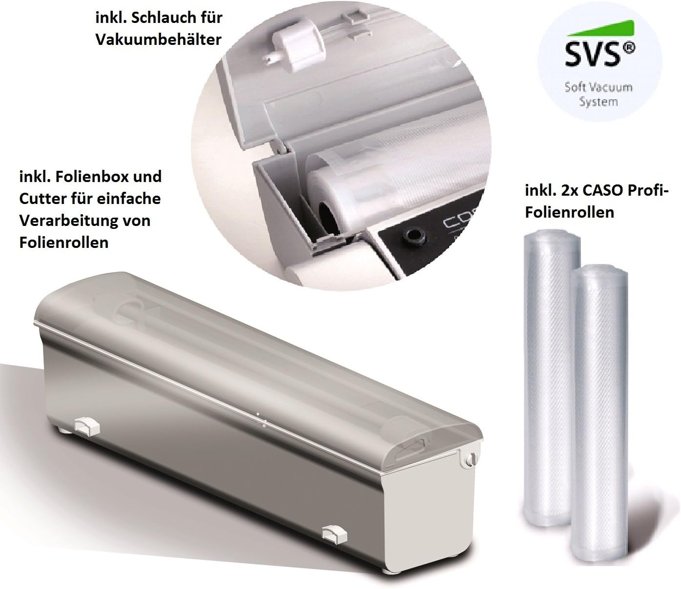 Caso VC300 Vacuum Sealer Vacuum Device, Food Stays Fresh Up to 8x