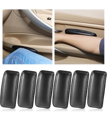 Sephile 2 PCS Car Knee Cushion Pads, Relieve Leg Pressure And Soreness Soft Support Pad, Door Central Control Armrest Protective Pad, Universal For Cars Comfortable Driving Accessory (Black