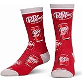 Cool Socks - Dr Pepper Retro Logo Crew Socks | Vintage Soft Cotton Blend, Fun Novelty Gift for Men & Women