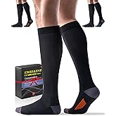 3 Pairs Easy On/Off Compression Socks - 15-20 mmHg Moderate Support Socks with Cushioned Sole and Seamless Toe