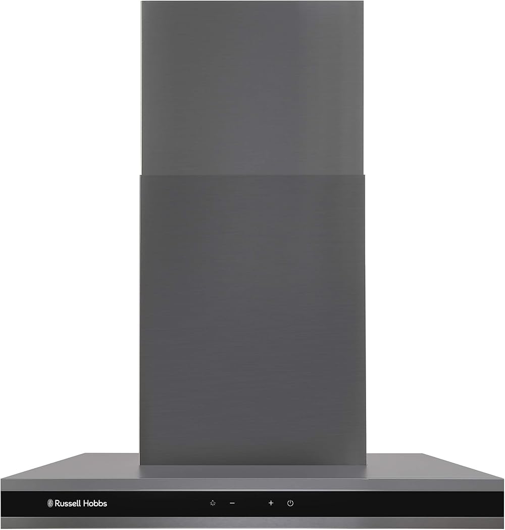 Russell Hobbs Midnight Collection 60cm T-Shaped Chimney Cooker Hood Dark Steel
