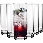 KROSNO Tall Water Juice Drinking Glasses | Set of 6 | 16.9 oz | Balance Collection | Highball & Tumbler Crystal Glass | Perfe