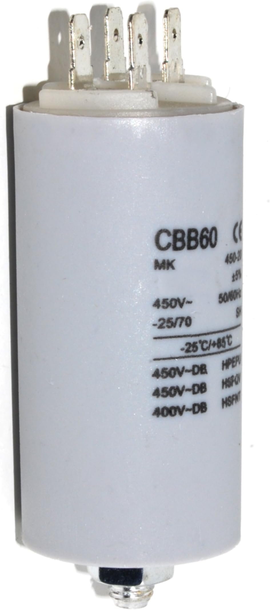 High Quality Motor Capacitor Value 4 Micro Farad (4uf) 400v, Standard 6.3mm Tab Terminals, Used On Many Dishwasher Motors