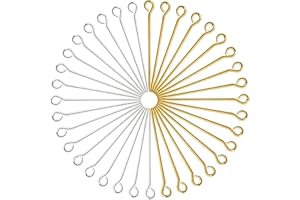 TOAOB THE ONE AND ONLY BABY TOAOB 200pcs Eye Pins for Jewelry Making 18mm Gold Silver Brass Open Head Pins Findings for DIY Crafts Necklaces Bracelets Earrings