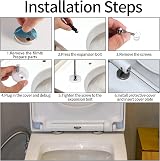 WELHAEPI Quick Release Toilet Seat Fixings 2 Pack Universal Hinges view 3