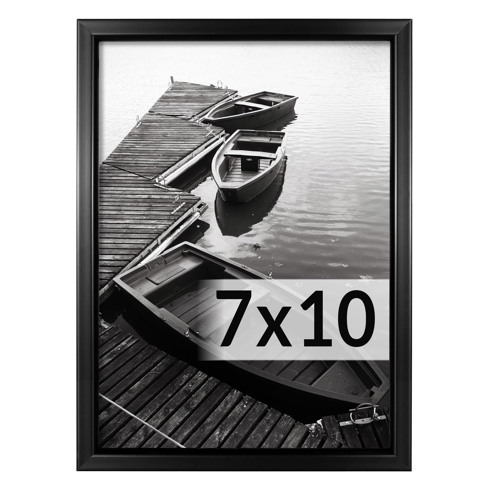 Photo 1 of Giverny 7x10 Picture Frames, Black Photo Frames for Wall or Tabletop Display, Simple Design Glossy Finish Frame Perfect for Home Decoration, Office, Hotel and Various Ceremonies Praties