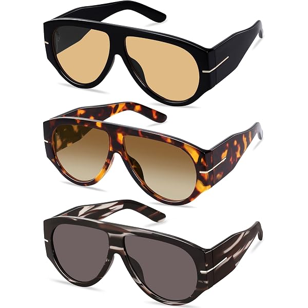 Amazon.com: GRFISIA Oversized Retro Aviator Sunglasses for  display picture 2