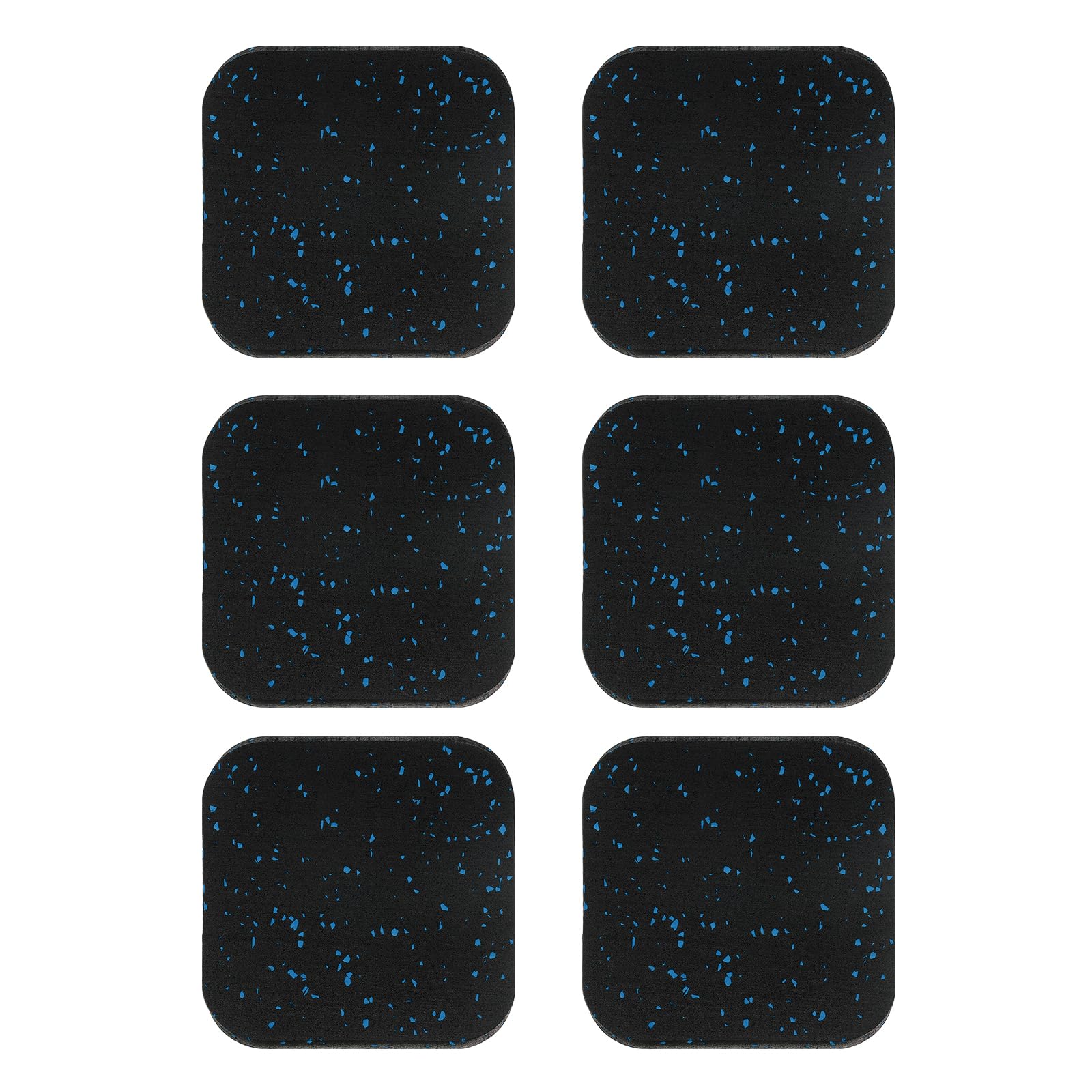 PATIKIL Treadmill Mat, 6 Pcs Exercise Equipment Mat Noise Reduction for Floor Protection, Washing Machine Pads, Anti Vibration Rubber Mats for Bike, Black/Blue