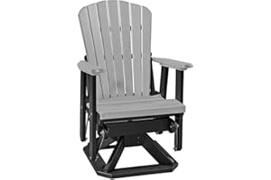 American Furniture Classics OS Home and Office Model 510LGB Fan Back Swivel Glider in Light Gray and Black