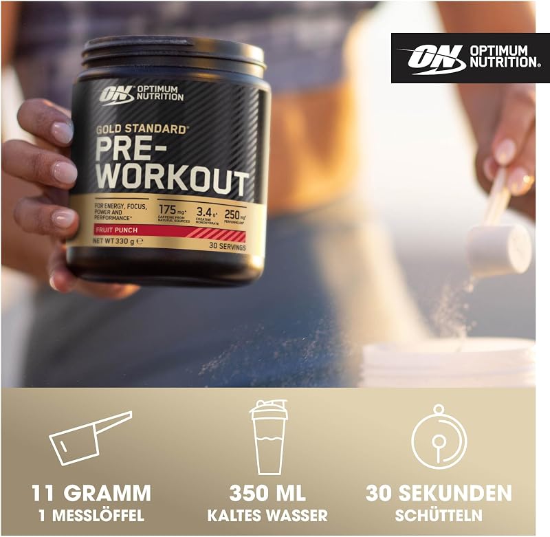 Gold Standard Pre-Workout Pulver, 330g, 30 Portionen