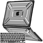MOSISO Compatible with MacBook Air 13 inch Case 2026 2025 2024 2023 2022 M4 A3240 M3 A3113 M2 A2681, Heavy Duty Hard Shell Cover with TPU Bumper&Keyboard Cover for MacBook Air 13.6 inch Case, Black