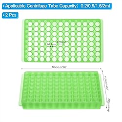 PATIKIL 96 Wells Tube Rack, 2pcs Vial Rack Double