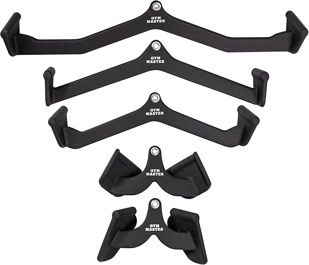 GYM MASTER Lat Pull Down Attachment Set of 5 Max Grips - 200kg Load