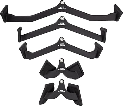 GYM MASTER Lat Pull Down Attachment Set of 5 Max Grips - 200kg Load
