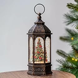 Lighted Christmas Tree Cardinal Music Snow Globe