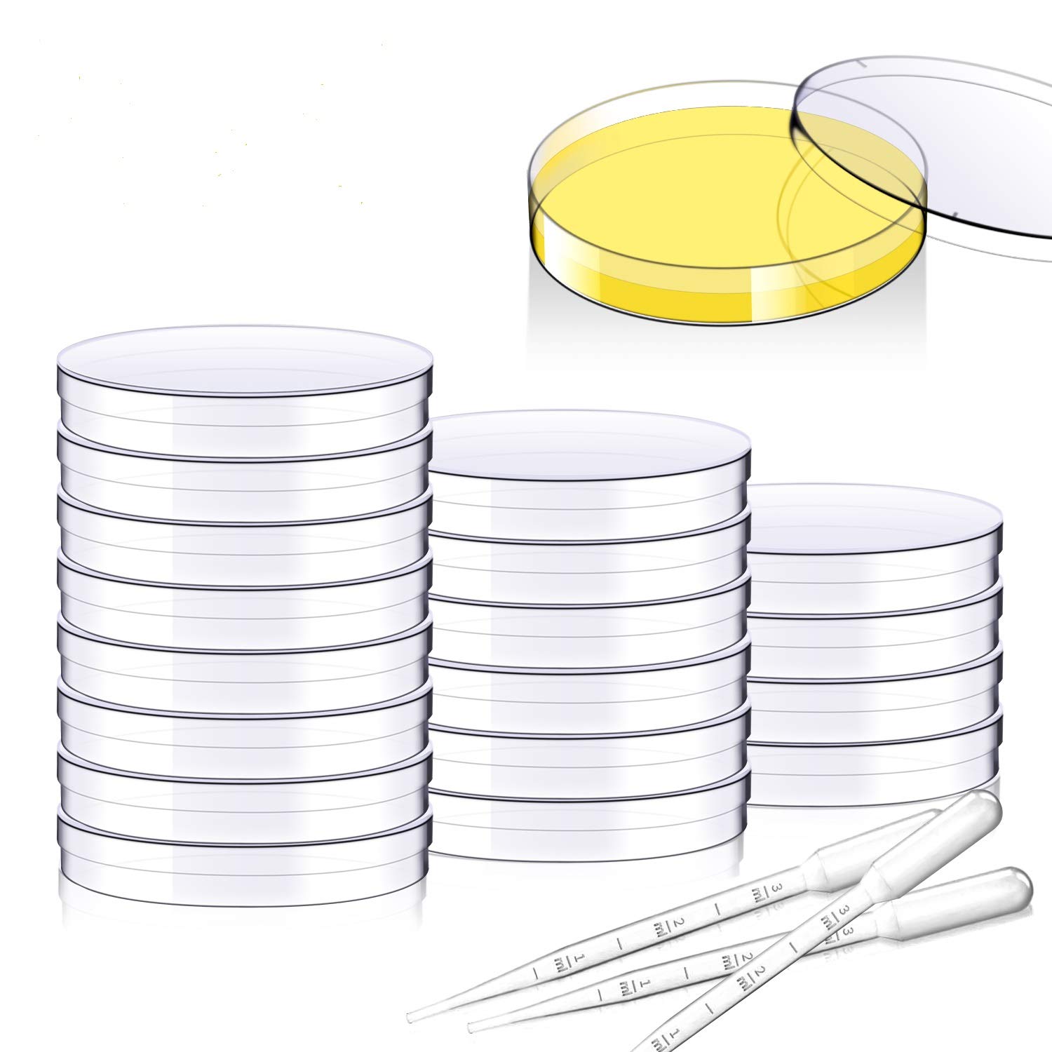 Buy Sterile Petri Dish Set with Lids,Pack of 20 90mm x 15mm Sterile