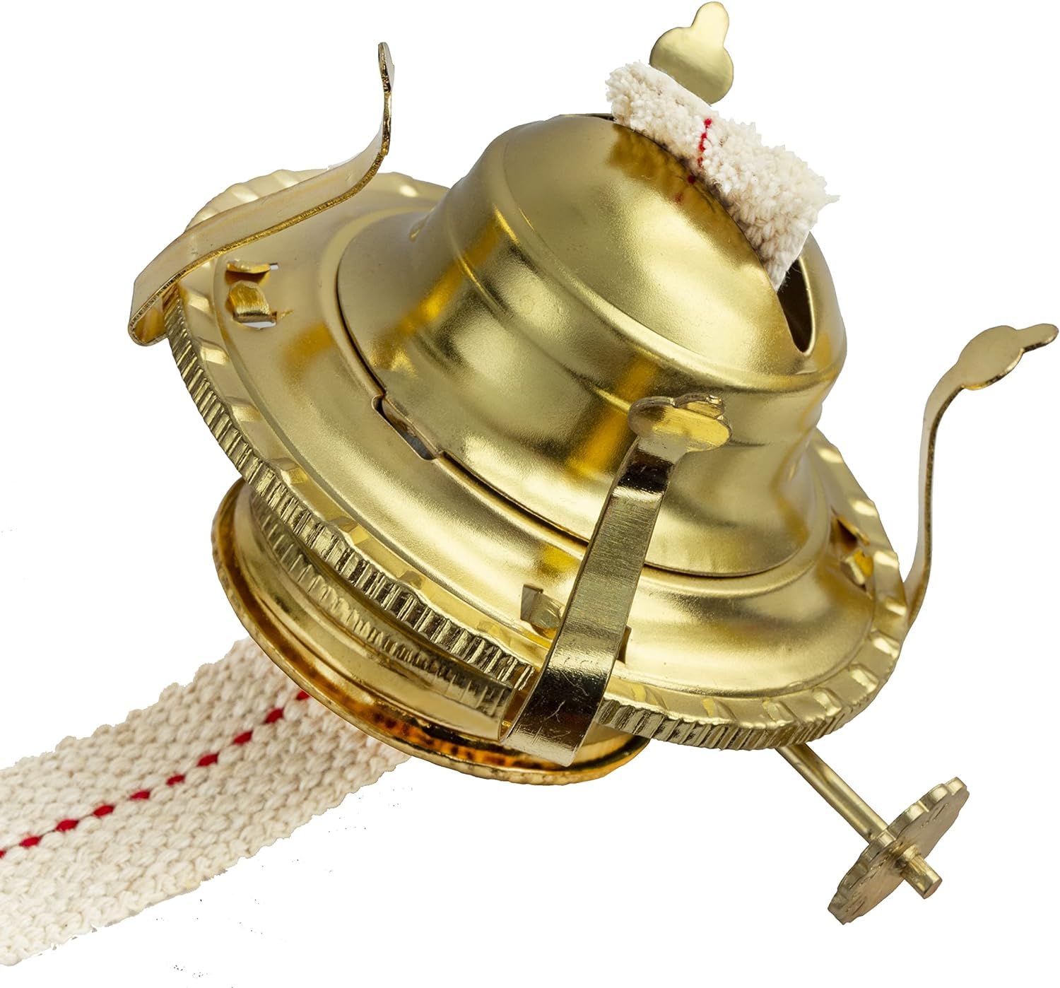 Photo 1 of #2 Petroleum Lamp Burner / Brass Plated Burner / Oil Lamp Replacement Parts / Oil Lamp Chimney Holder for Antique Hurricane Lamps with Wick(Gold)