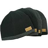 NORTH CLIFF 4 Pack Unisex Winter Beanie Hats Warm Knit Caps for Running Skiing Cycling Sports(2Pcs Black+2Pcs Dark Grey)