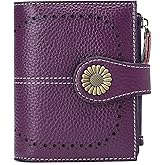 SENDEFN Small Womens Wallet Leather Bifold Card Holder RFID Blocking with Zipper Coin Pocket