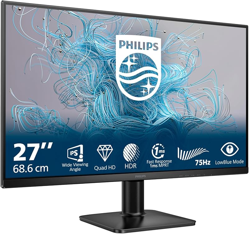 Philips 27 Inch QHD Monitor 75Hz IPS 1ms MPRT HDR10