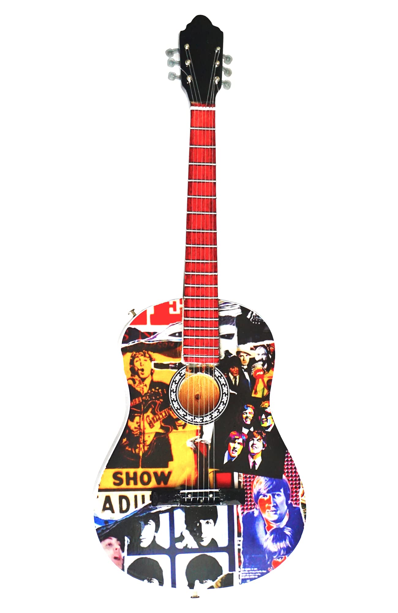 Famous 4 Wooden Miniature Guitar Replica - Tribute to Famous Band, Collectible Desk Display, for Rock & Music Fans