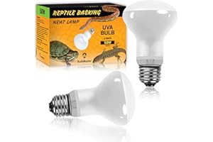 BULBMASTER Reptile Heat Lamp Bulbs, 50 Watts UVA Basking Light for Reptiles and Amphibian, Terrarium Basking Light for Bearded Dragon,Lizard, Turtle, Snake, UVA Reptile Light Bulb E26 Base 2 Pack