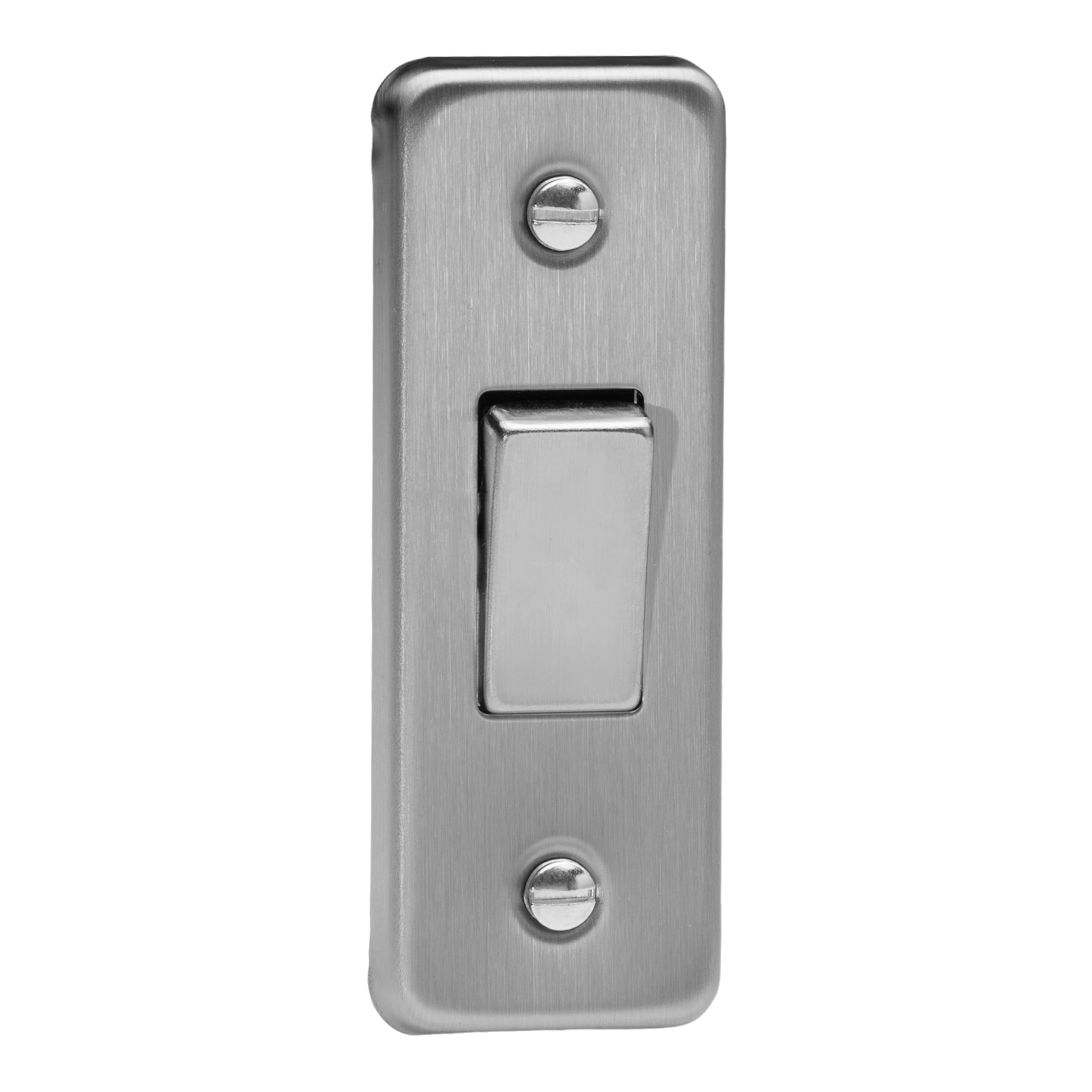 Varilight 1 Gang 10 Amp 1 or 2 Way Rocker Architrave Switch Matt Chrome,87x32x25mm