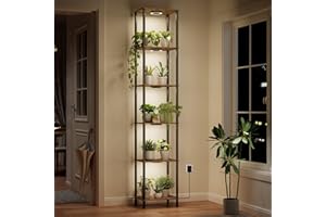 Bstrip Plant Stand Indoor with Grow Light, 81.3" Tall Indoor Plant Shelf, 6 Tier Flower Stand with Plant Light Full Spectrum, Metal Plant Holder with Light, lighted Plant Rack for Home, Corner, Patio