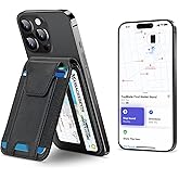 TopMade for Magsafe Wallet, Works with Apple Find My, Strongest Magnetic Wallet for iPhone 17/16/15/14/13/12 Series, Magnetic Card Holder with Adjustable Stand, RFID Blocking, 9 Cards Holder, Black
