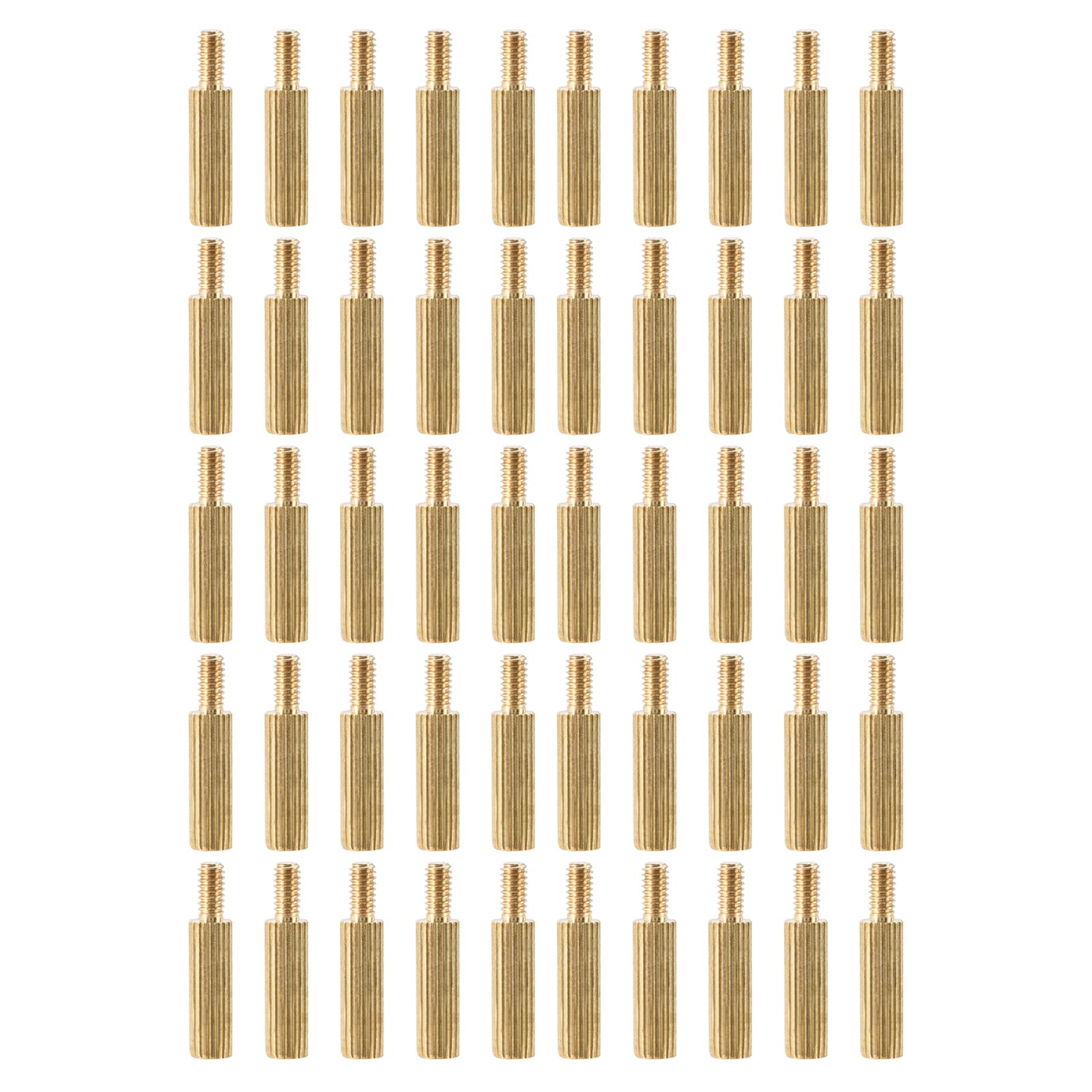 YOKIVE 60 Pcs M2 Standoff Screws, Brass Knurled PCB Standoffs, Keep Height Consistent, Great for Motherboard (Gold Tone, 10mm+4mm)