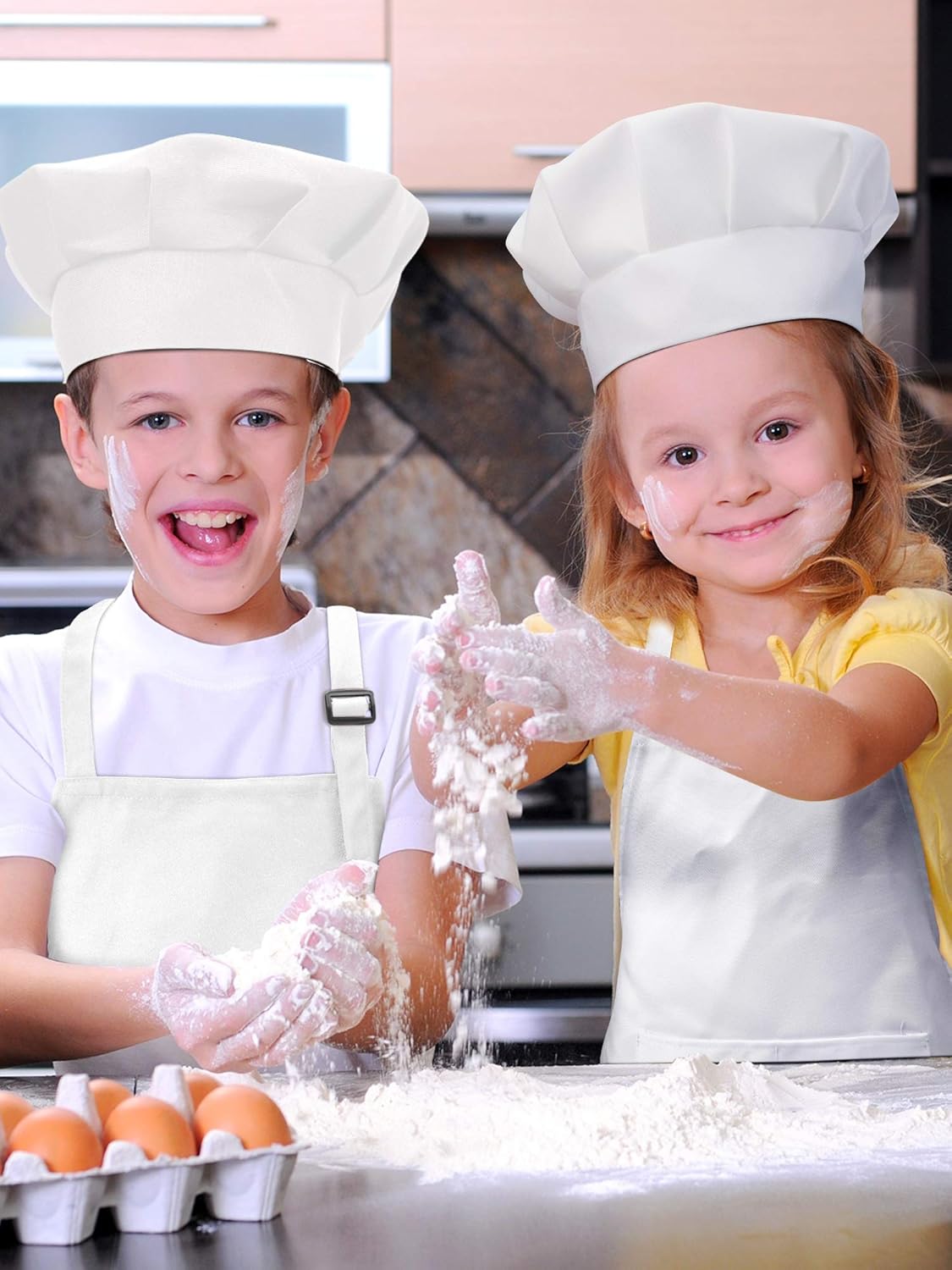 Aprons Home & Garden Store SATINIOR 16 Pieces Kids Apron Chef Hat Set